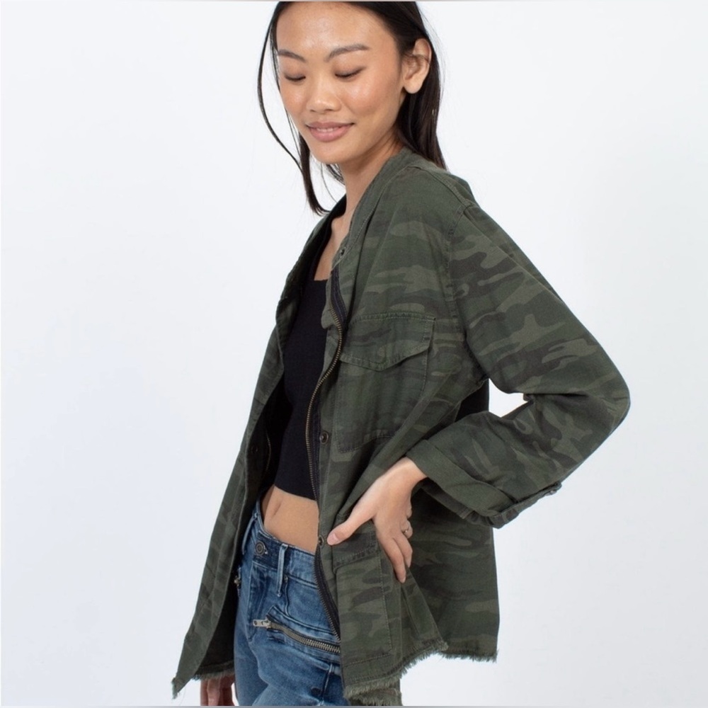 Sanctuary Frey Hem Lightweight Camo Utility Jacket
